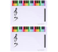 Hemobllo 2pcs Erasable Music Staff Dry Erase Boards Small Size Double-Sided Whiteboard for Classroom Teaching and Home Practice