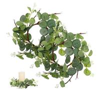Hemobllo 2Pcs Eucalyptus Candle Wreaths Artificial Berry and Leaf Decorative Rings for Easter Festival Home Decor Scandinavian Style