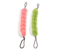Hemobllo 2pcs Exfoliating Long Bath Towels with Lanyard Design for Body and Face, Pe Material Promoting Blood Circulation, Long Strip Shape for Showering and Body Scrubbing