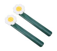 Hemobllo 2pcs Foldable Plastic Recipe Book Stand with Green White Flower Design, Portable Desktop Cookbook Holder and Adjustable Book Rest for Office and Home Use