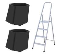 Hemobllo 2pcs Folding Ladder Foot Covers, 2x4cm Inner Diameter Non-slip Rubber Leg Pads, Black Rectangular Protectors for Home Step Stools and Attic Stairs