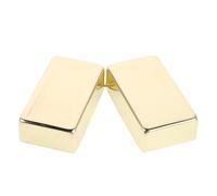 Hemobllo 2pcs Full Enclosure Metal Humbucker Pickup Covers for Electric Guitar, Copper Shell Guitar Pickup Protector Lid Set, Compatible with Lp Style, Gold Color