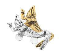 Hemobllo 2pcs Gentleman Alligator Animal Lapel Pins Set, Antique Gold and Silver Safety Pin Brooches for Suit Jackets, Sweaters, Shirts, Men’s Decorative Accessories for Formal and Daily