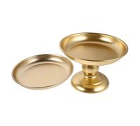 Hemobllo 2pcs Golden Metal Pedestal Fruit Bowl for Parties and Buffets | Footed Tray, Easy to Clean Surface, for Salads, Vegetables, Holiday Gatherings