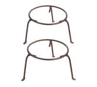 Hemobllo 2pcs Golden Steel Campfire Tripod Pot Rack for Open Fire Cooking | Frame, Triangular Legs with Reinforced Supports, for Woks and Kettles at Picnics