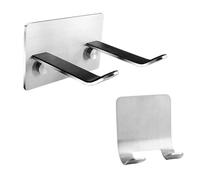 Hemobllo 2pcs Hair Dryer Storage Stand Hair Blower Stand Stainless Steel Modern Design with Two Installation Methods and Cable Organizer for Home Use and Barber Shop