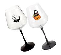 Hemobllo 2pcs Halloween Pattern Wine Goblet Elegant Flute Glass Liquor Cups for Parties and Celebrations Lightweight Design for Versatile Drink Choices for Wine and Cocktails