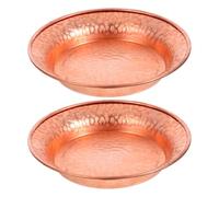 Hemobllo 2pcs Hand Hammered Copper Decorative Bowl, Round Polished Accent | Copper Kitchen Display Piece, Bronze Patina Finish, for Candies Soap Bars Altar Setup and Centrepieces