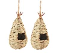 Hemobllo 2pcs Handmade Straw Birds Nest Bird Nest for Canary Parrot Lark Nesting Material