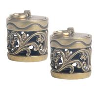 Hemobllo 2pcs Hanging Diffuser Pendant Empty Small Copper Bottle with Carved Pattern Easy to Carry Can Hold Fragrant Pills DIY Making Gift for Valentine's Day Christmas New Year
