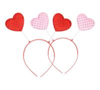 Hemobllo 2pcs Heart Hair Accessories Headbands for Women Lightweight Comfortable to Wear Red Plastic Headband for Valentine's Day Party Favour or Festive Occasion