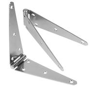 Hemobllo 2pcs Heavy Duty 5-inch Galvanized Iron Wood Gate Hinges for Garden Gates and Barn Doors, Outdoor Shed Strap Hinges with Triangular Support for Garage and Fence