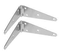Hemobllo 2pcs Heavy Duty Outdoor Strap Hinge 200mm Silver Galvanized Iron and Abs Material, Portable and Light Weight, Suitable for Bookcase and Closet, for Fence Gate Kit and Barn Door Use