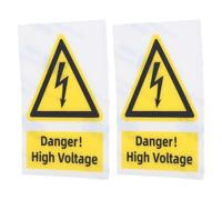 Hemobllo 2pcs High Voltage Safety Warning Labels, Yellow Triangle Vinyl Hazardous Voltage Signs for Electrical Equipment, Do Not Touch Safety Stickers for Industrial Use