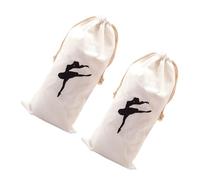 Hemobllo 2pcs Lint Ballet Shoe Drawstring Bags for Ballerina with Carry Accessories, Lightweight Storage Pouches for Dance Class and Travel