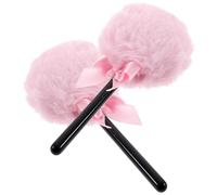 Hemobllo 2pcs Lollipop Makeup Powder Puff Set Plush Handle, Soft Face Setting Puff for Loose Mineral and Body Powder, Travel-friendly Pink Makeup Accessory