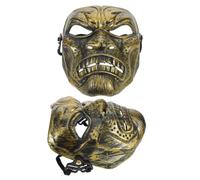 Hemobllo 2pcs Men Costume Masks Plastic Roman Style Comprehensive Face Coverage and Resistant to Deformation for Cosplay Events and Party Use in Golden Colour
