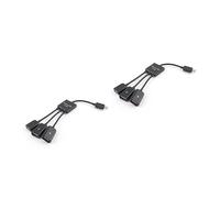 Hemobllo 2pcs Micro USB Hub Male to Female Double USB Host Otg Adapter Cable for Multi Plug Adaptor and Needs