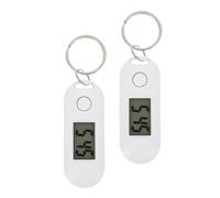 Hemobllo 2pcs Mini Digital Keychain Pocket Watch White Abs Luminous