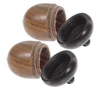 Hemobllo 2pcs Mini Wooden Acorn Pendants DIY Supply with Detachable Pinecone Design, Ebony and Green Sandalwood Decorative Necklace Charms for Accessories and Seasonal Home Décor