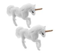 Hemobllo 2pcs Miniature Unicorn Figurines Simulation Animal Sculptures for Home Office Outdoor Decor and Photography Props Lifelike Craftsmanship Lightweight Travel Friendly Design