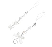 Hemobllo 2pcs Mobile Phone Lanyard Chain Cute Beads and Bowknot Star Charm Phone Strap Decor for Hanging Charm Accessories for Girls and Women