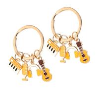 Hemobllo 2pcs Musical Instrument Key Circle Keyboard Keychain Creative Zinc Alloy Compact Design Lightweight Stylish Keychain for Music Lovers for Backpack Unique Pendant Musical