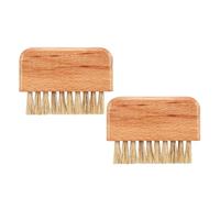 Hemobllo 2pcs Nail Cleaning Brush Set with Soft Bristles and Multifunctional Design, Wooden Material for Nail Salons and Home Use, Effective Fingernail Dust and Foot Cleaning Brush