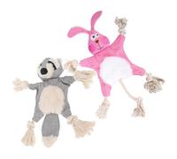 Hemobllo 2pcs No Stuffing Dog Chew Plush Puppy Teething Cartoon Animal Shape Safe for Dogs