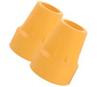Hemobllo 2pcs Non-Slip Rubber Walking Stick Tips Crutch Pads Replacement Foot Covers for Canes and Trekking Poles, Yellow Sturdy Mobility Aid Accessories for Outdoor Hiking and Daily Use