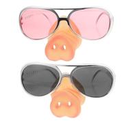 Hemobllo 2Pcs Novelty Pig Nose Glasses, Silly Glasses Disguise Pig Costume Funny Sunglasses for Halloween Adults Kids for Birthday Masquerade Bachelor Party