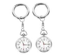 Hemobllo 2pcs Nurse Electronic Timing Watch Keychain with Zinc Alloy and Glass Material, Comfortable Chest Hanging Pocket Watches Suitable for Nurses and Doctors During Exams