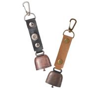Hemobllo 2pcs Outdoor Hanging Bell Pendant with Loud Alarm and High Sensitivity for Camping and Hiking, Sturdy Iron and Pu Material Portable Alert Bell for Bear Protection and Pet Safety