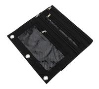 Hemobllo 2pcs Oxford Cloth B5 Double-Layer Zipper Pencil Pouch with Mesh Window, 3-Ring Binder Compatible Stationery Bag for Office and School Supplies, Black