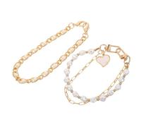 Hemobllo 2pcs Pearl Beaded Phone Charm Wrist Strap for Purse and Wallet | Fashionable Plastic and Alloy Details, Detachable Attachment, Universal Use, Scratch-resistant Finish, Anti-theft Support