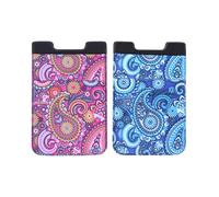 Hemobllo 2pcs Phone Wallet Holder Back Sticker Card Case Set in Blue and Red, Adhesive Phone Back Holder for Secure Card Storage, Compatible with Smartphones, Convenient Travel Accessory