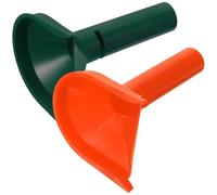 Hemobllo 2pcs Plastic Coin Funnel Set for Dollar and Cent Coins, Change Counting and Dispensing Tool with Green and Orange Funnels, Money Handling Accessory for Office and Cash Counters