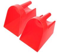 Hemobllo 2pcs Plastic Horse Feed Scoop with Ergonomic Handle for Dog and Poultry Feeding, Sturdy Red Plastic Shovel with Reliable Strength for Indoor and Home Use