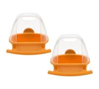 Hemobllo 2pcs Plastic Parakeet Food Dispenser and Water Feeder for Bird Cage, Easy to Clean and Fill Hanging Feeder for Poultry and Small Pets, Cage Accessory