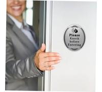 Hemobllo 2pcs Please Knock Sign Stickers for Doors Reminder Labels for Bedrooms and Bathrooms Polite Entry Door Signs for Multi Surface Use Easy to Apply Knock Before Entering Decals
