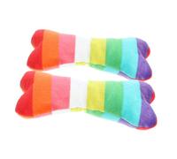 Hemobllo 2pcs Plush Dog Chew Tough Cartoon Bone Design for Large and Puppies Squeaky Teething for Healthy Teeth Grinding and
