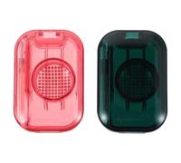 Hemobllo 2pcs Portable Pet Pill Organizer with Precision Tablet Splitter and Grinder, Pill Storage Box for Small Animals, Travel Medication Dispenser in Pink and Green