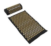 Hemobllo 2pcs Portable Shiatsu Massage Pillow and Acupoint Therapy Mat Set with Carry Bag, Relief Massaging Cushion for Back and Neck, Yoga Massage Mat for Adults