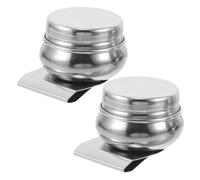 Hemobllo 2pcs Portable Stainless Steel Paint Palette Cup with Clip Large Mouth Single Color Mixing Dipper for Outdoor and Studio Artists Easy Clean Art Brush Washer