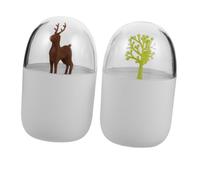 Hemobllo 2pcs Portable Toothpick and Cotton Swab Holder Reusable Dustproof Storage Boxes with Plant and Animal Design Compact Organizer for Home Office Travel Multipurpose Small Essentials