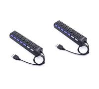 Hemobllo 2pcs Ports USB Hub for Computer and Laptop USB Splitter Adapter for Data Transfer Individual Ports for PC and Laptop Use