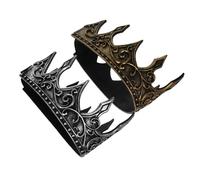 Hemobllo 2pcs Pu Crown Soft Medieval Cosplay Headband for Men Party Decoration Coronation King Headwear