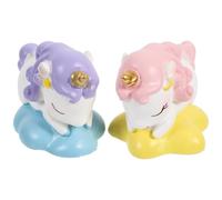 Hemobllo 2pcs Resin Unicorn Figurines Miniature Desktop Ornaments Cute Animal Statues for Dollhouse Decor and Car Interior Accessories, Creative Fantasy Micro Landscape