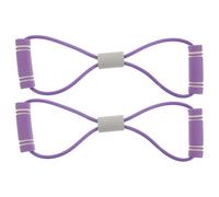 Hemobllo 2pcs Resistance Band Set Exercise 8-shape Pilates Yoga Arm Puller Stretching Bands Latex PET Purple Women Beginners