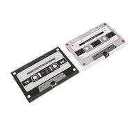 Hemobllo 2pcs Retro Cassette Tape Voice Recording Greeting Cards for Graduation Well Wishes and Thank You Recordable Birthday Celebration Cards for Students in Ivory and Matte Black